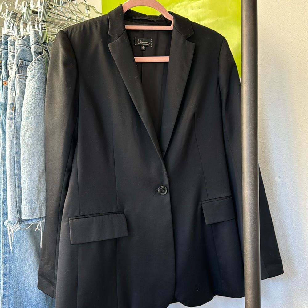 Black silk cashmere blend blazer